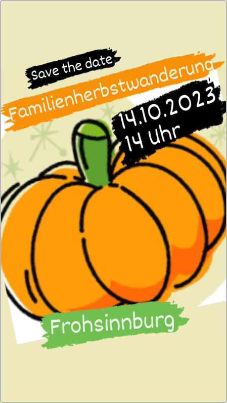 Einladung Familienherbstwanderung Frohsinnburg